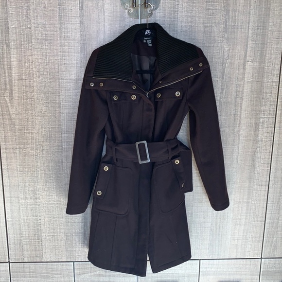 ZARA BROWN BELTED WOOL COAT - Picture 1 of 9